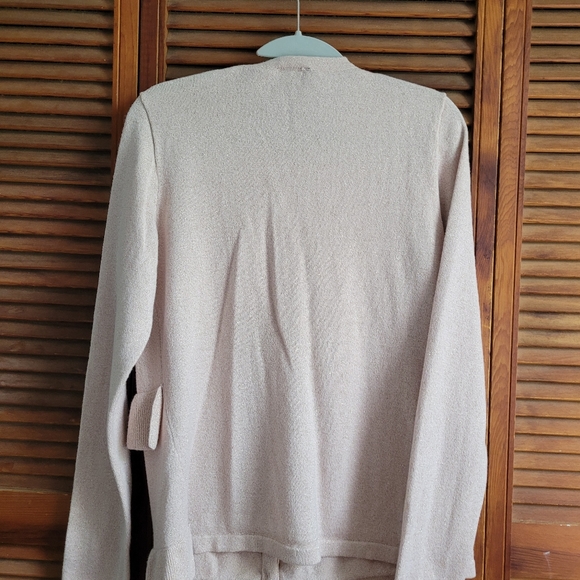 Ann Taylor palepink gold shimmer ruffle cardigan - Picture 5 of 6